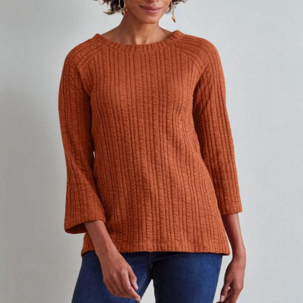 Soft Surroundings Goldie Tunic Top 1X Dark Copper Asymmetrical Button Up Back - Picture 1 of 8